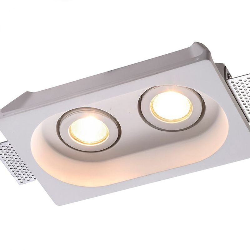 LXF Square double spotlight in gypsum for false ceiling Model: LXF-GQD13