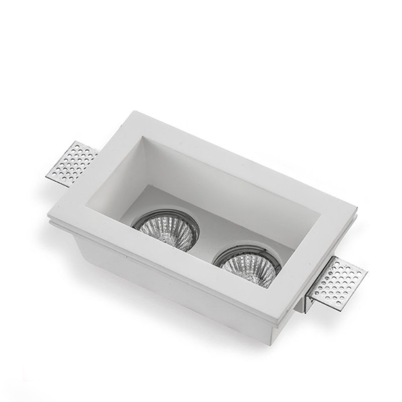 LXF Square double spotlight in gypsum for false ceiling Model: LXF-GQD13