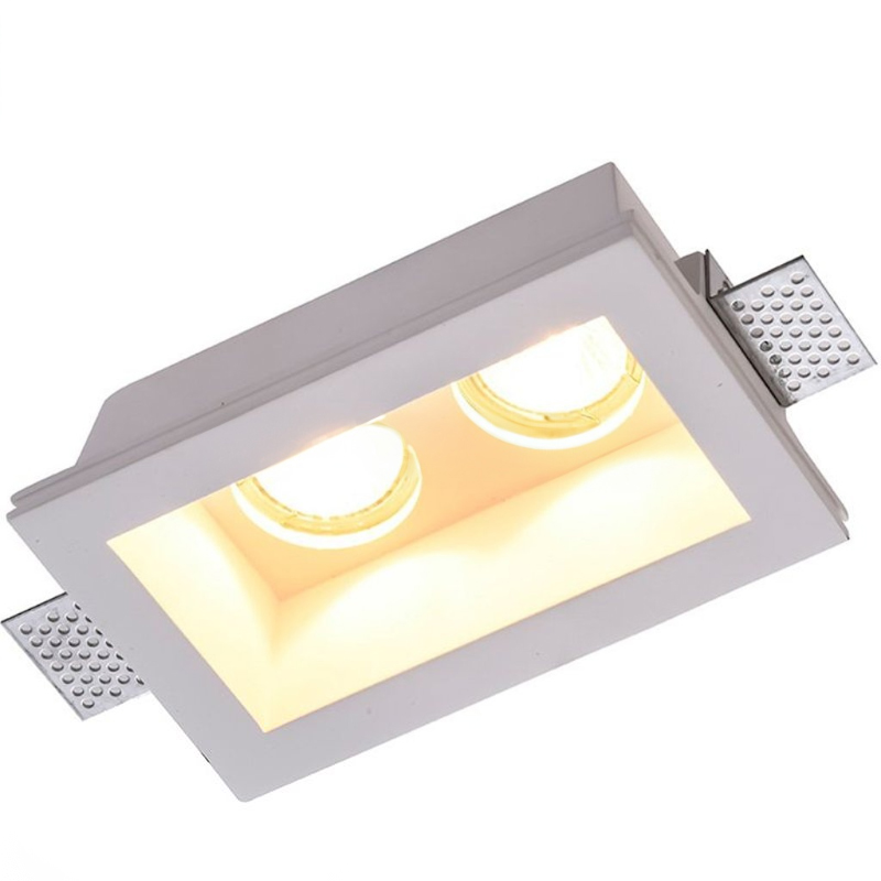 LXF Square double spotlight in gypsum for false ceiling Model: LXF-GQD13