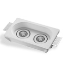 LXF Square double spotlight in gypsum for false ceiling Model: LXF-GQD13